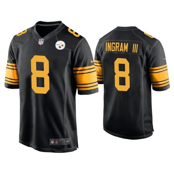Men Pittsburgh Steelers 8 Melvin Ingram III Nike Black Game Rush NFL Jersey